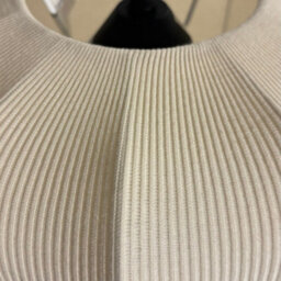 CGC Lighting Cgc Lila Cream Cylinder Ribbed Stretch Cotton Fabric Lampshade - thumbnail 5