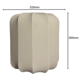 CGC Lighting Cgc Lila Cream Cylinder Ribbed Stretch Cotton Fabric Lampshade - thumbnail 7