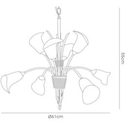 Luminosa Lighting Luminosa Ancona Pendant 8 Light G9 Satin French Gold - thumbnail 3