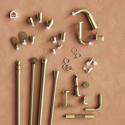 GoodHome Elasa Gold Brass Effect Metal & Plastic Curtain Pole Angle Bracket - thumbnail 5
