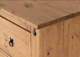 Seconique Corona 1 Door 4 Drawer Low Combi Wardrobe In Distressed Waxed Pine - thumbnail 8