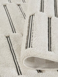 Freya Living Room Area Rug Contemporary 3D Embossed Modern Stripe Bar Design - Cream 200Cm X 290Cm - thumbnail 4