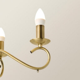Valuelights Argyll Antique Brass 5 Way Crystal Jewel Chandelier Ceiling Light Fitting - thumbnail 4