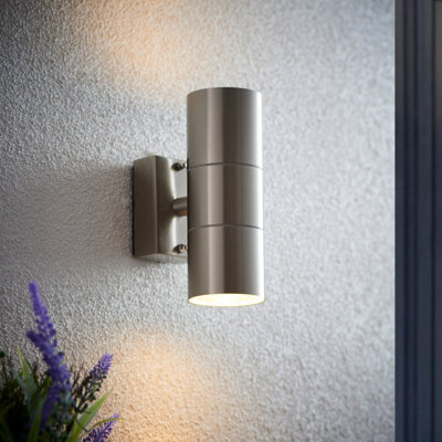 Anson Lighting Tube Stainless Steel Outdoor 2 Light Wall Light - image 1