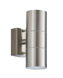 Anson Lighting Tube Stainless Steel Outdoor 2 Light Wall Light - thumbnail 3