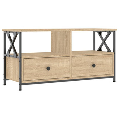 Berkfield Industrial Tv Cabinet Sonoma Oak 90X33X45 Cm Engineered Wood&iron - image 1