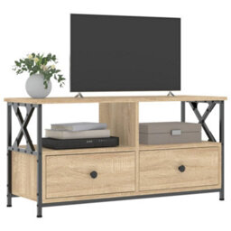 Berkfield Industrial Tv Cabinet Sonoma Oak 90X33X45 Cm Engineered Wood&iron - thumbnail 3