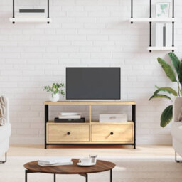 Berkfield Industrial Tv Cabinet Sonoma Oak 90X33X45 Cm Engineered Wood&iron - thumbnail 2