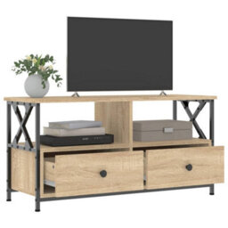 Berkfield Industrial Tv Cabinet Sonoma Oak 90X33X45 Cm Engineered Wood&iron - thumbnail 4