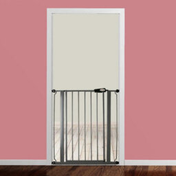 Safetots Extra Tall Metal Safety Gate Pressure Fit, 100.8Cm - 108.4Cm, Slate Grey, 104Cm In Height, Extra Tall Baby Gate - thumbnail 2