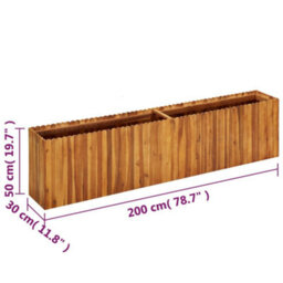 Berkfield Garden Raised Bed 200X30X50 Cm Solid Acacia Wood - thumbnail 6