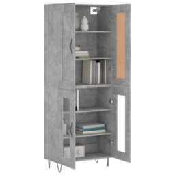 Berkfield Highboard Concrete Grey 69.5X34X180 Cm Engineered Wood - thumbnail 3