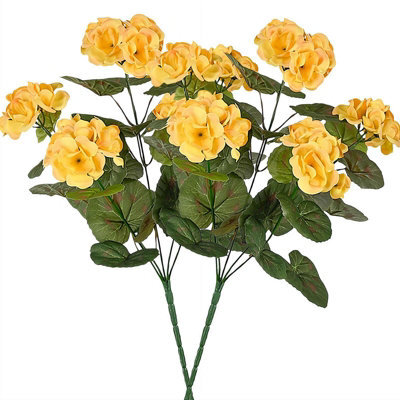 2 Pack Artificial Geranium Flowers For Outdoor Use - Red - Artificial The Home And Kitchen - image 1