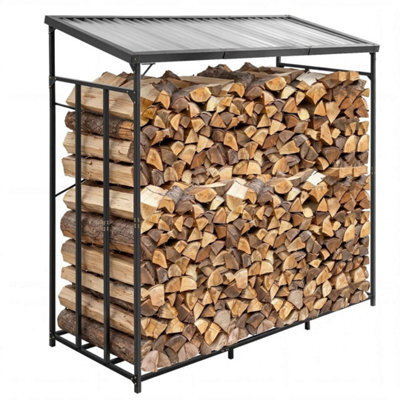 182X70X183Cm Heavy Duty Firewood Log Rack Large Storage Holder Shed Rack Outdoor Garden Yard - image 1
