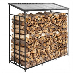 182X70X183Cm Heavy Duty Firewood Log Rack Large Storage Holder Shed Rack Outdoor Garden Yard - thumbnail 1