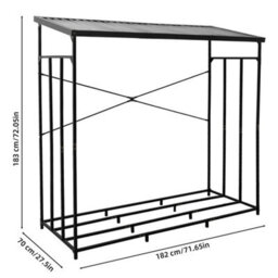 182X70X183Cm Heavy Duty Firewood Log Rack Large Storage Holder Shed Rack Outdoor Garden Yard - thumbnail 2