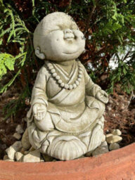 Burgess Zen Monk Stone Statue Outdoor Garden Buddha Reconstituted Oriental Ornament - thumbnail 3