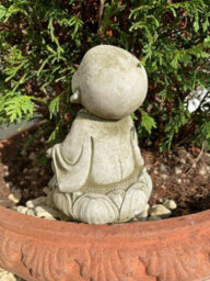 Burgess Zen Monk Stone Statue Outdoor Garden Buddha Reconstituted Oriental Ornament - thumbnail 5