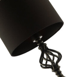 Happy Homewares Classic Twist Metal Table Lamp In Matte Black With Black Drum Shade - thumbnail 3
