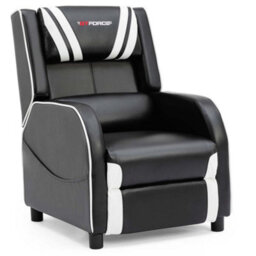 Gtforce Ranger S Faux Leather Gaming Recliner Armchair Sofa Reclining Cinema Chair (White) - thumbnail 2
