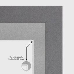 AK Frames 40X20Cm Dark Grey Modern Multi Photo Frame With Silver Mount - Holds 3 Apertures (3X) 6X4 Photos - thumbnail 7