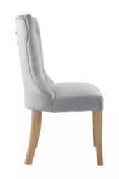 Orsina Grey Buttoned Velvet Dining Chairs, Velvet Upholstered Chair With Wooden Legs, Accent Chair For Living Room - thumbnail 3