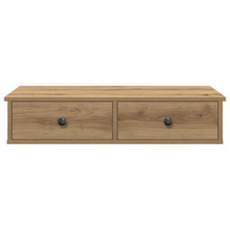 Berkfield Wall Shelf With Drawers Artisian Oak 80X31X17 Cm Engineered Wood - thumbnail 4