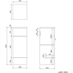 White-Bathroom Cabinet Cupboard Unit Storage Floor Standing Wooden 1 Door - thumbnail 2