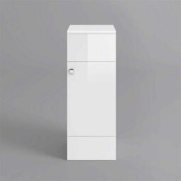 White-Bathroom Cabinet Cupboard Unit Storage Floor Standing Wooden 1 Door - thumbnail 4