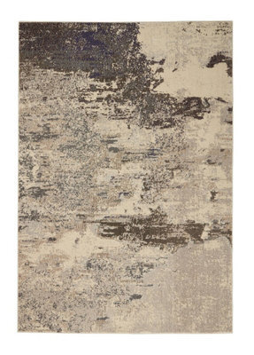 Modern Rug, Stain-Resistant Graphic Rug, Ivory Grey Abstract Livingroom Rug, 6mm Thick Modern Bedroom Rug-201Cm X 292Cm - image 1