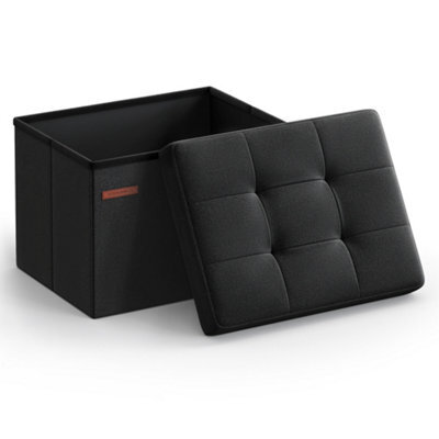 Songmics Storage Ottoman, Foldable Small Ottoman Foot Rest, 31 X 41 Cm Foot Stool, Ottoman With Storage, Load Up To 130 Kg - image 1