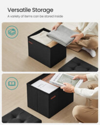 Songmics Storage Ottoman, Foldable Small Ottoman Foot Rest, 31 X 41 Cm Foot Stool, Ottoman With Storage, Load Up To 130 Kg - thumbnail 5