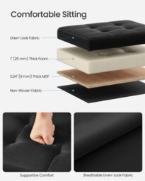 Songmics Storage Ottoman, Foldable Small Ottoman Foot Rest, 31 X 41 Cm Foot Stool, Ottoman With Storage, Load Up To 130 Kg - thumbnail 4