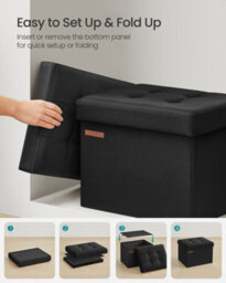 Songmics Storage Ottoman, Foldable Small Ottoman Foot Rest, 31 X 41 Cm Foot Stool, Ottoman With Storage, Load Up To 130 Kg - thumbnail 7
