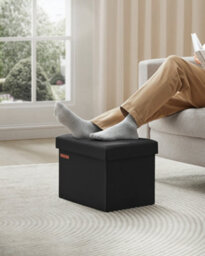 Songmics Storage Ottoman, Foldable Small Ottoman Foot Rest, 31 X 41 Cm Foot Stool, Ottoman With Storage, Load Up To 130 Kg - thumbnail 3