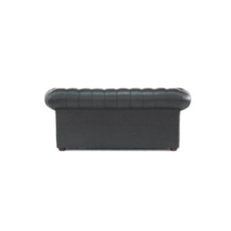 Chesterfield 2 Seater Shelly Black Real Leather Sofa Settee Bespoke In Classic Style - thumbnail 8
