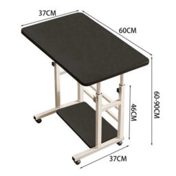 Black Height Adjustable Small Table Wheels Pc Computer Laptop Desk - thumbnail 2