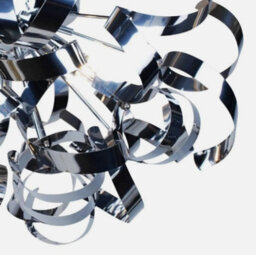Modern Easy Fit Chrome Ceiling Light Shade Swirl Ribbon Design Bedroom - thumbnail 5