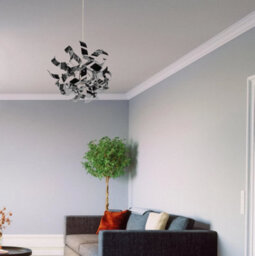 Modern Easy Fit Chrome Ceiling Light Shade Swirl Ribbon Design Bedroom - thumbnail 4