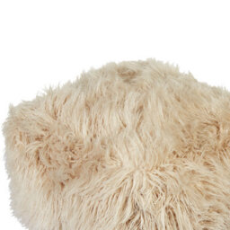 Wyld And Coco Cosynest Beige Faux Fur Pouffe With Eps Bead Filling, 50 X 50 X 30 Cm - thumbnail 3