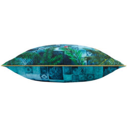 Paoletti Majorelle Leopard Piped Azure Outdoor Polyester Filled Cushion - thumbnail 3