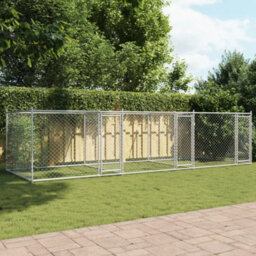 Walplus Grey Dog Cage With Doors 6X2X1.5 M Galvanised Steel Kennel Pen - thumbnail 3