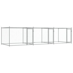 Walplus Grey Dog Cage With Doors 6X2X1.5 M Galvanised Steel Kennel Pen - thumbnail 2