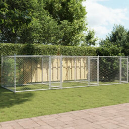 Walplus Grey Dog Cage With Doors 6X2X1.5 M Galvanised Steel Kennel Pen - thumbnail 1