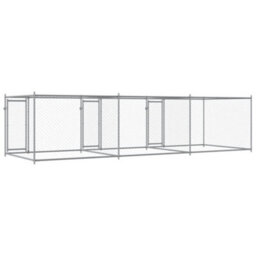 Walplus Grey Dog Cage With Doors 6X2X1.5 M Galvanised Steel Kennel Pen - thumbnail 6
