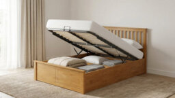 Rest Relax 5Ft King Ottoman Storage Bed Set With Memory Foam Mattress & 2 Luxury Memory Flake Pillows - Storage, Pressure Relief & Comfort - thumbnail 3