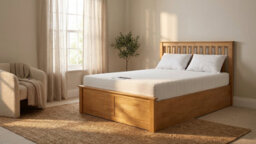 Rest Relax 5Ft King Ottoman Storage Bed Set With Memory Foam Mattress & 2 Luxury Memory Flake Pillows - Storage, Pressure Relief & Comfort - thumbnail 9