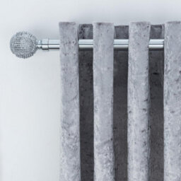 A.unique Home Knotted Ball Metal Extendable Curtain Pole With Rings And Fittings (25/28mm) - Nickel, 120Cm - 220Cm Approx - thumbnail 3
