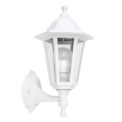 Valuelights Mayfair Traditional Style White Outdoor Security Ip44 Rated Wall Light Lantern - image 1