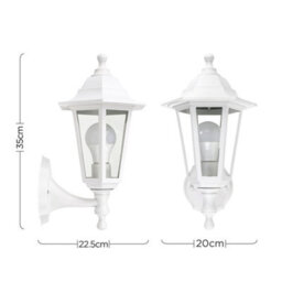 Valuelights Mayfair Traditional Style White Outdoor Security Ip44 Rated Wall Light Lantern - thumbnail 7